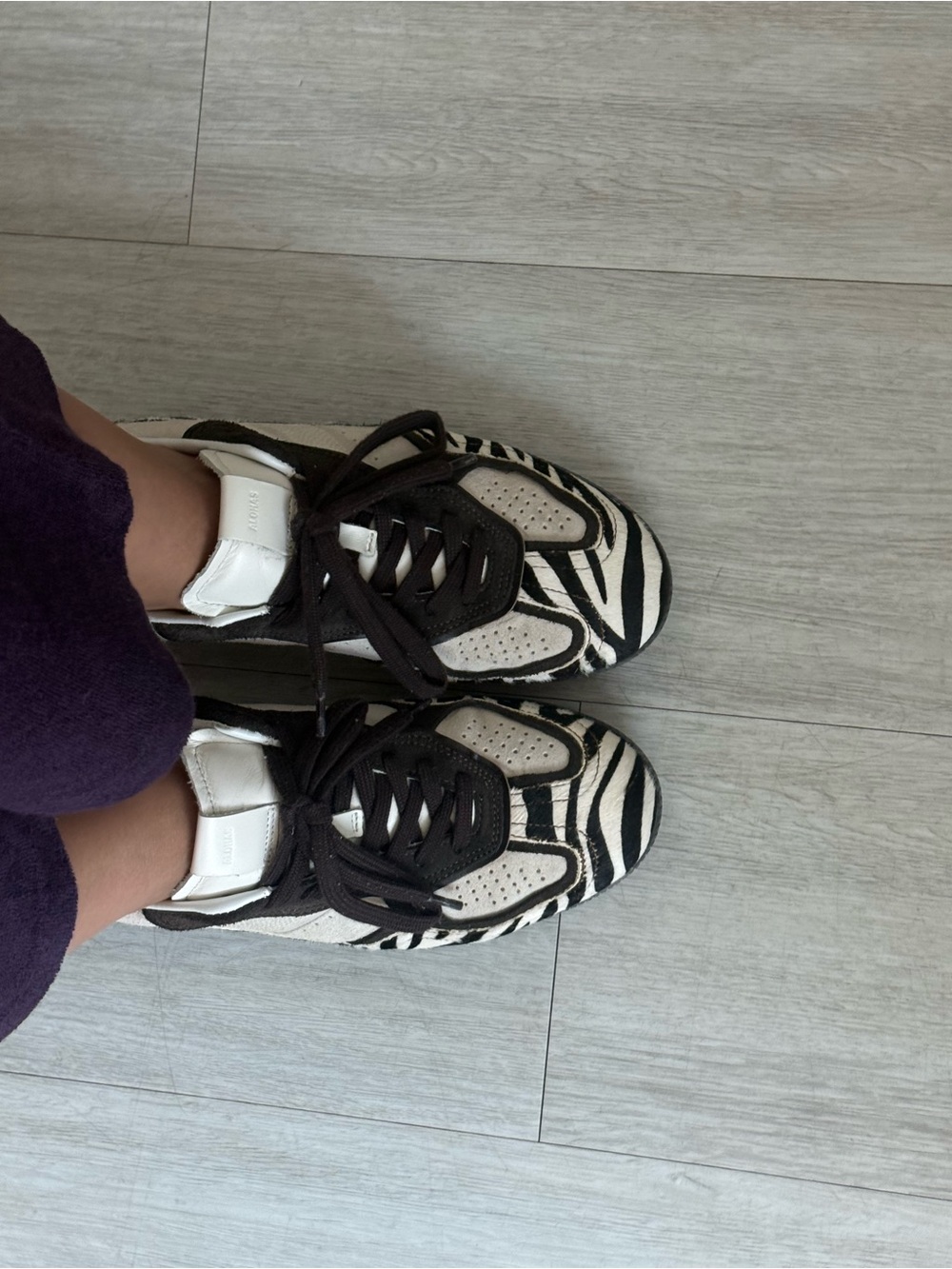 ALOHA Collection Black & White Zebra-Print Women's Sneakers